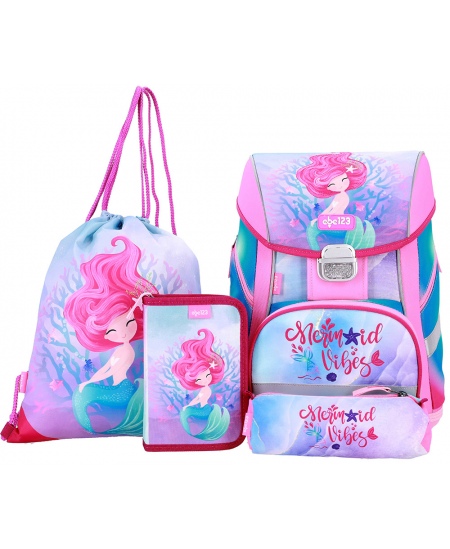 Mugursoma ar piederumiem ABC123 Mermaid, 4 daļu komplekts