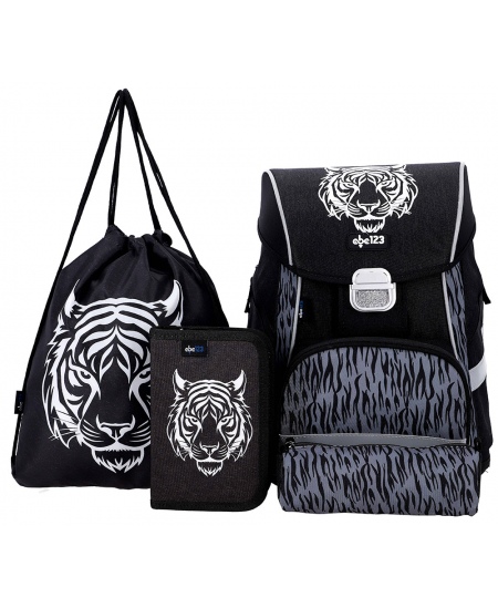 Mugursoma ar piederumiem ABC123 Tiger, 4 daļu komplekts