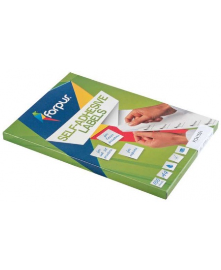 Etiķešu uzlīmes FORPUS 38x21.2 mm, A4, 65 uzlīmes lapā, 100 lapas