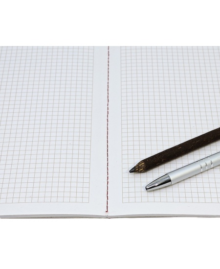 Piezīmju grāmatiņa, piešūta SM-LT ECO Art, A5, 48 lapas, ar kvadrātiņiem