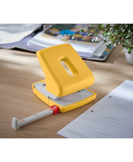Caurumotājs LEITZ COSY, 30 lapām, dzeltens