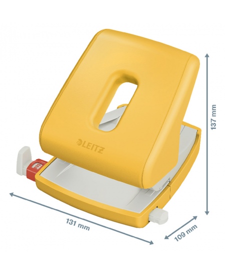 Caurumotājs LEITZ COSY, 30 lapām, dzeltens