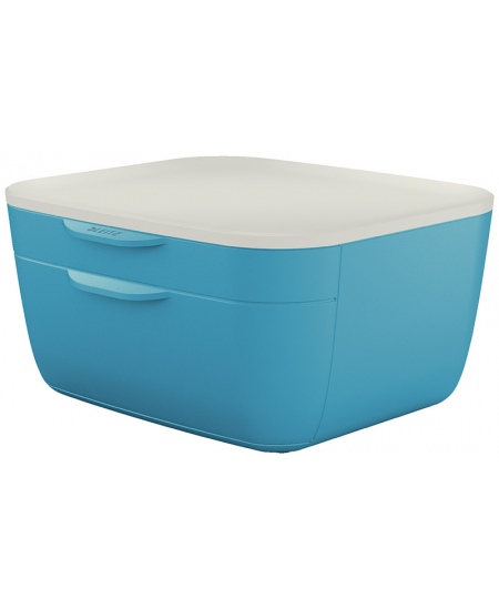 Kaste lietām LEITZ COSY ar atvilktnēm, gaiši zila