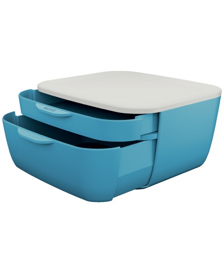 Kaste lietām LEITZ COSY ar atvilktnēm, gaiši zila