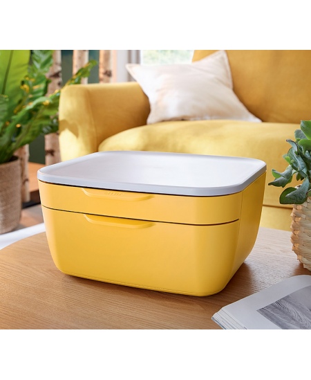 Kaste lietām LEITZ COSY ar atvilktnēm, dzeltena