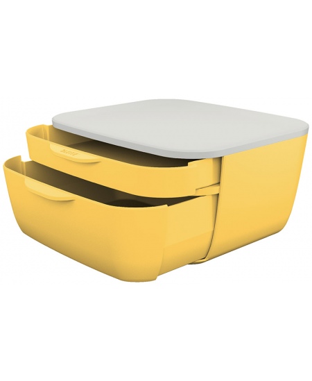 Kaste lietām LEITZ COSY ar atvilktnēm, dzeltena