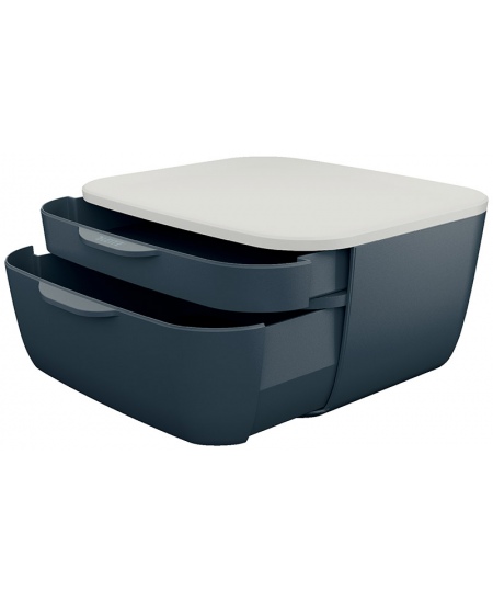 Kaste lietām LEITZ COSY ar atvilktnēm, pelēka