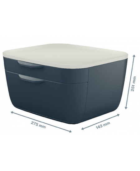 Kaste lietām LEITZ COSY ar atvilktnēm, pelēka