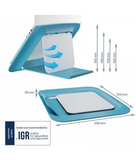 Monitora statīvs LEITZ COSY, gaiši zils