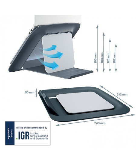 Monitora statīvs LEITZ COSY, pelēks