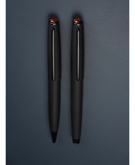 Komplekts AMBER, lodīšu pildspalva + tintes pildspalva, dāvanu kastītē