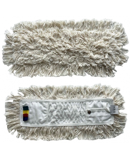 Birste ar bārkstīm metāla mopu rāmim, kokvilnas, 60 cm, ar kabatiņām