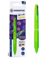 Automātiska 4 krāsu lodīšu pildspalva OSAMA 4Multi Neon, 1 mm, zaļš korpuss