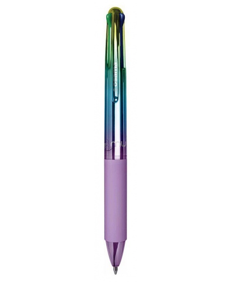 Automātiska 4 krāsu lodīšu pildspalva OSAMA Rainbow Pastel, 1 mm, dažādu krāsu korpuss