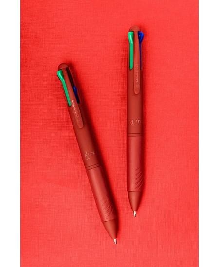 Automātiska 4 krāsu lodīšu pildspalva OSAMA Urban, 1 mm, brūni sarkans korpuss