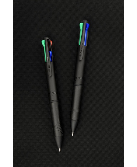 Automātiska 4 krāsu lodīšu pildspalva OSAMA Urban, 1 mm, melns korpuss