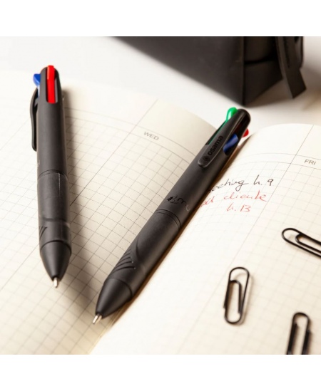 Automātiska 4 krāsu lodīšu pildspalva OSAMA Urban, 1 mm, melns korpuss