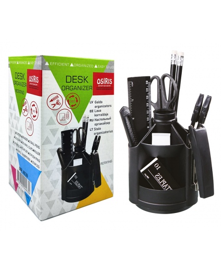 Aizpildīts penālis OSIRIS, 14 piederumi, melns