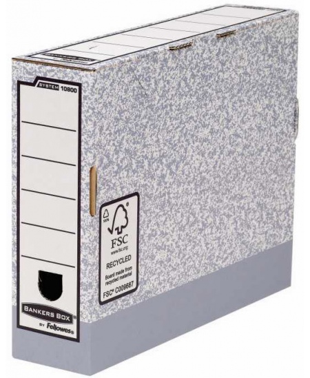 Arhīva kaste FELLOWES, 258×85×310 mm, pelēki balta