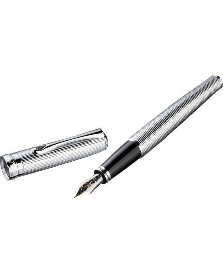 Tintes pildspalva DIPLOMAT Excellence A2 guilloche chrome, ar sudraba krāsas detaļām