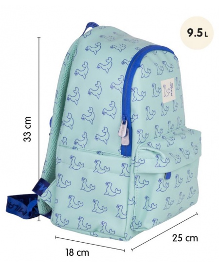 Bērnudārza mugursoma MILAN Roņi, zaļa