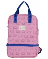 Bērnudārza mugursoma MILAN Vaļi, rozā, ar termo nodalījumu