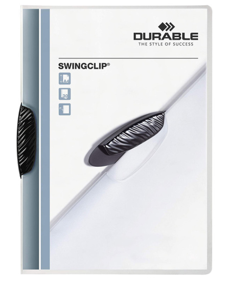 Mape ar spraudni DURABLE Swingclip, A4, melna