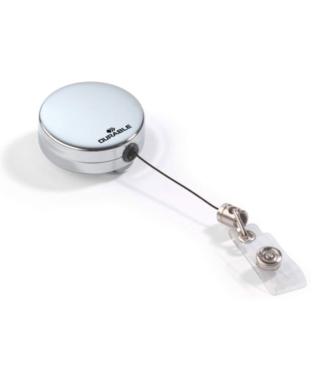 Turētājs ar rullīti vārda kartes futrālim DURABLE, sudraba