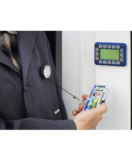 Turētājs ar rullīti vārda kartes futrālim DURABLE, sudraba