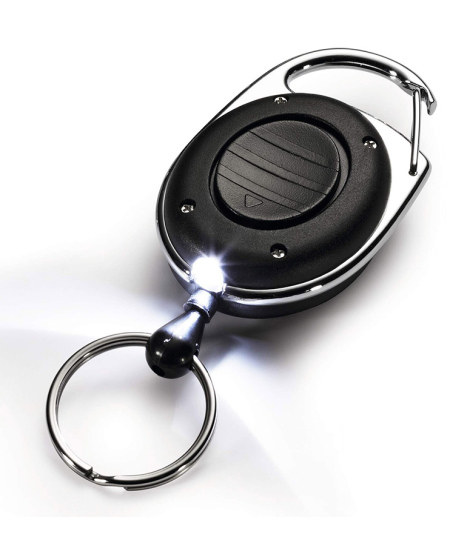 Turētājs ar rullīti, LED apgaismojumu un atslēgu gredzenu DURABLE, melns