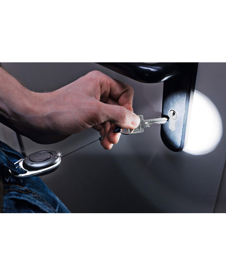 Turētājs ar rullīti, LED apgaismojumu un atslēgu gredzenu DURABLE, melns