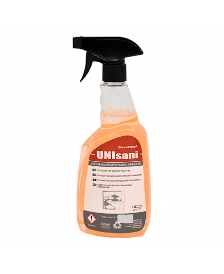 Sanitārais skābes tīrīšanas līdzeklis UNI SANI, ar smidzinātāju, 750 ml