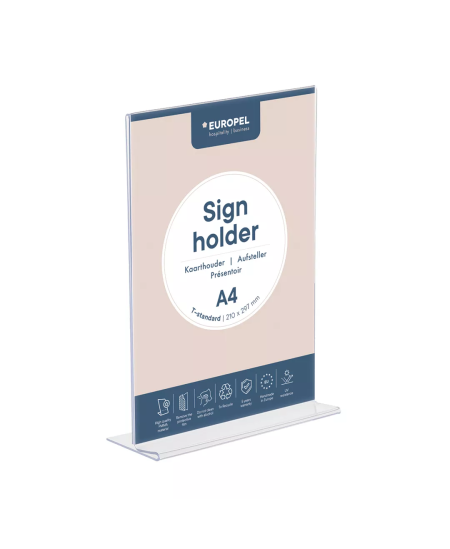 Informācijas statīvs EUROPEL, T tips, A4, vertikāls