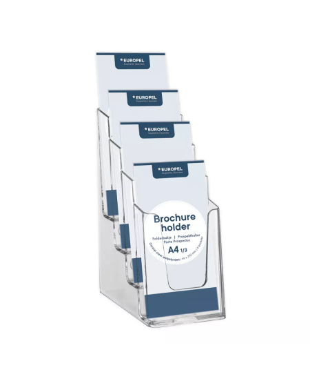 Bukletu turētājs EUROPEL, 4 nodalījumi, 1/3 A4