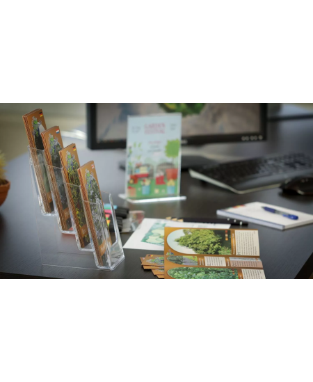 Bukletu turētājs EUROPEL, 4 nodalījumi, 1/3 A4