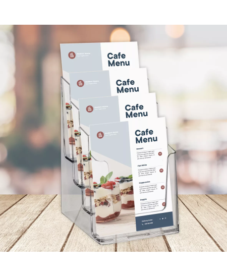 Europel bukletu turētājs, 4 nodalījumi, A5