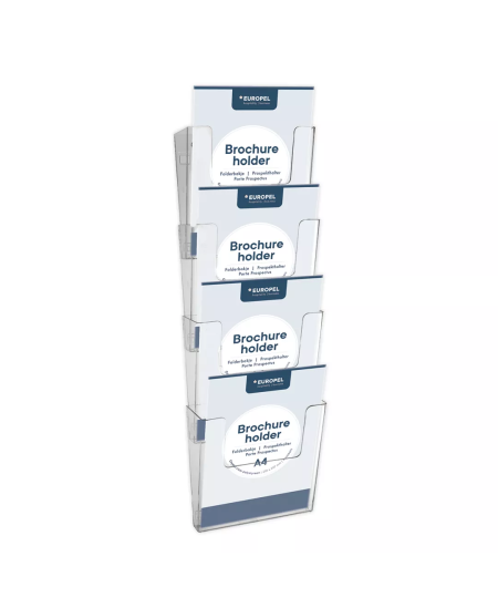 Sienas bukletu turētājs EUROPEL, 4 nodalījumi, A4, vertikāls, savienojams