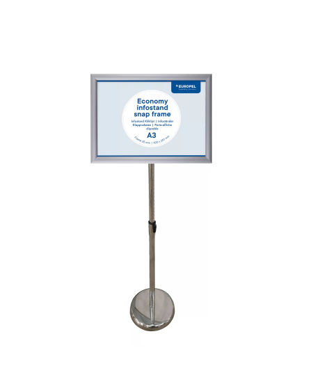 Informācijas statīvs EUROPEL Economy, A3 formāts, sudraba