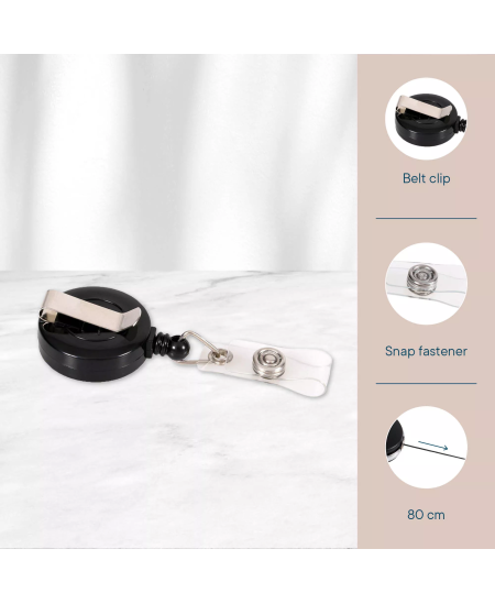 Turētājs ar rullīti vārda kartes futrālim EUROPEL, melns