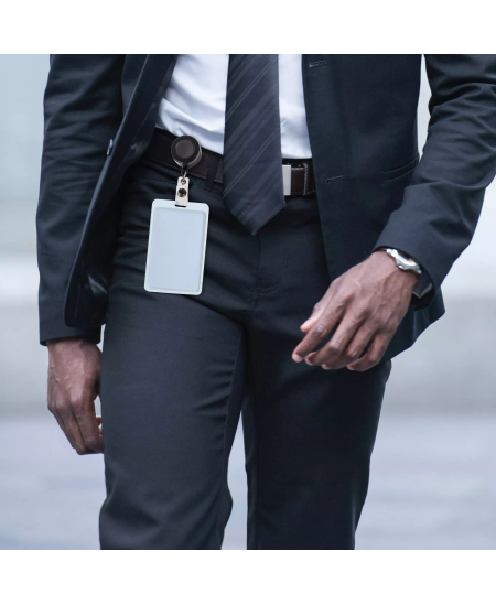 Turētājs ar rullīti vārda kartes futrālim EUROPEL, melns