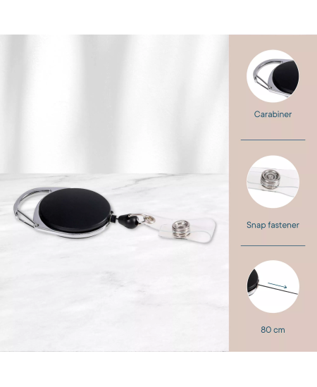 Rullītis ar karabīni un lenti EUROPEL, melns