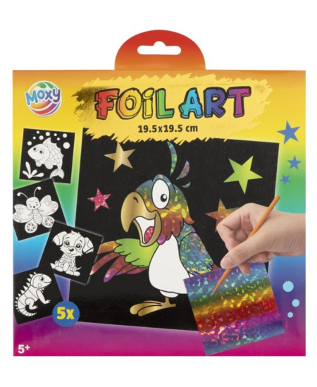 Dekorēšanas folijas komplekts MOXY Papagailis, 5 zīmējumi