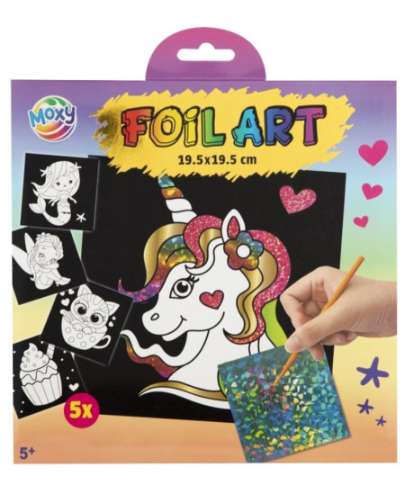 Dekorēšanas folijas komplekts MOXY Vienradzis, 5 zīmējumi