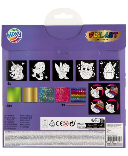 Dekorēšanas folijas komplekts MOXY Vienradzis, 5 zīmējumi