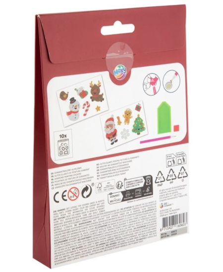 Dimanta mozaīka uz uzlīmēm MOXY Ziemassvētki, 12 gab.