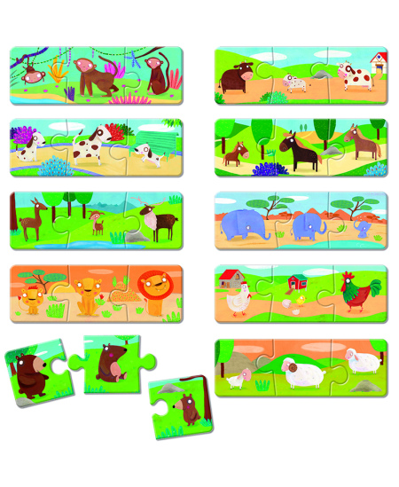 Montesori spēle-loģikas puzle LUDATTICA Dzīvnieku ģimenes (3+)