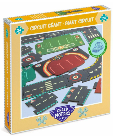 Milzu puzle-ielu aplis DJECO Trakās automašīnas