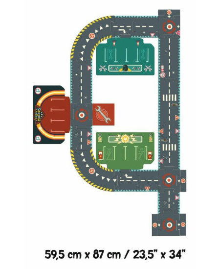 Milzu puzle-ielu aplis DJECO Trakās automašīnas