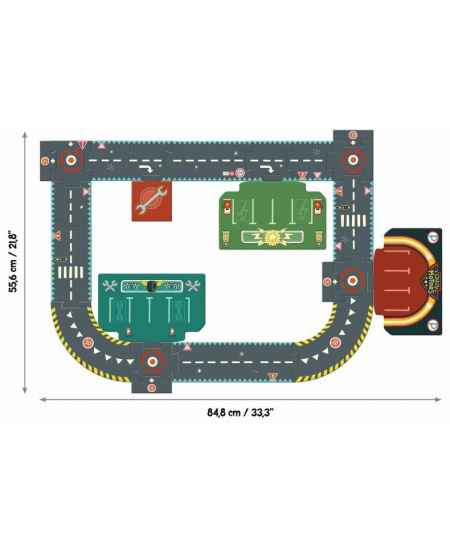 Milzu puzle-ielu aplis DJECO Trakās automašīnas