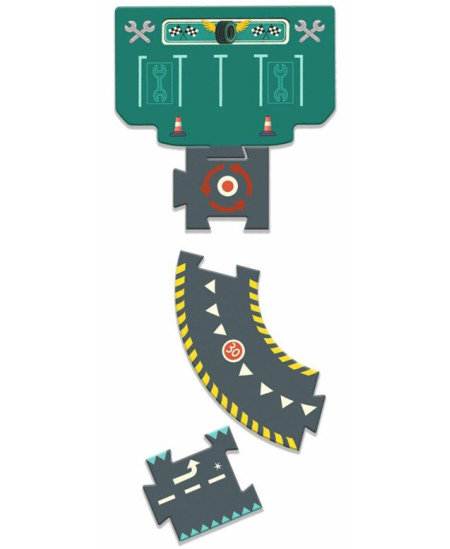 Milzu puzle-ielu aplis DJECO Trakās automašīnas